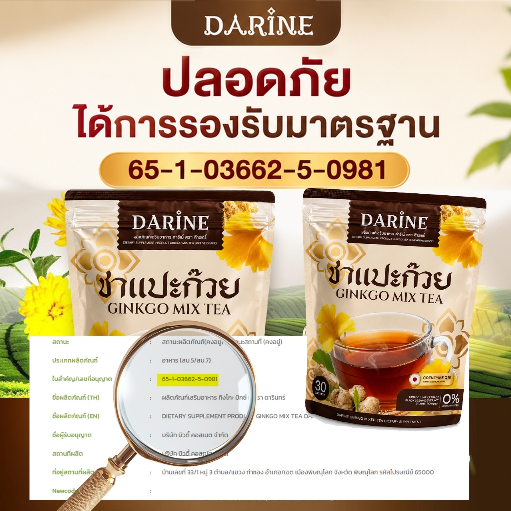 NAPA ชาแปะก๋วย Darine Ginkgo Mix Tea ชาแปะก๊วยผสมสมุนไพร รูปที่ 6