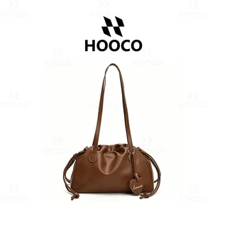 HOOCO กระเป๋าผู้หญิง พร้อมส่ง กระเป๋าถังดีไซน์สายรัดดึง รุ่นใหม่2026 แรกแท้ ดีไซน์น้อยคนมี ถือมือได้ หรือสะ