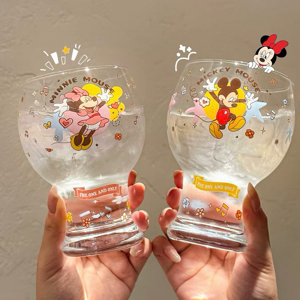 แก้วน้ำ มิกกี้ มินนี่ 450ml พร้อมกล่องสวย แก้วคุณภาพสูง แก้วน้ำผลไม้สุดน่ารัก แก้วนม ของขวัญ