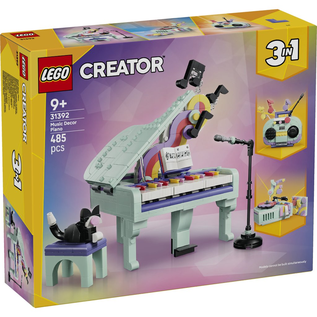 LEGO Creator 3 في 1 ‏31392 بيانو مع قطة (485 قطعة) — صورة 3