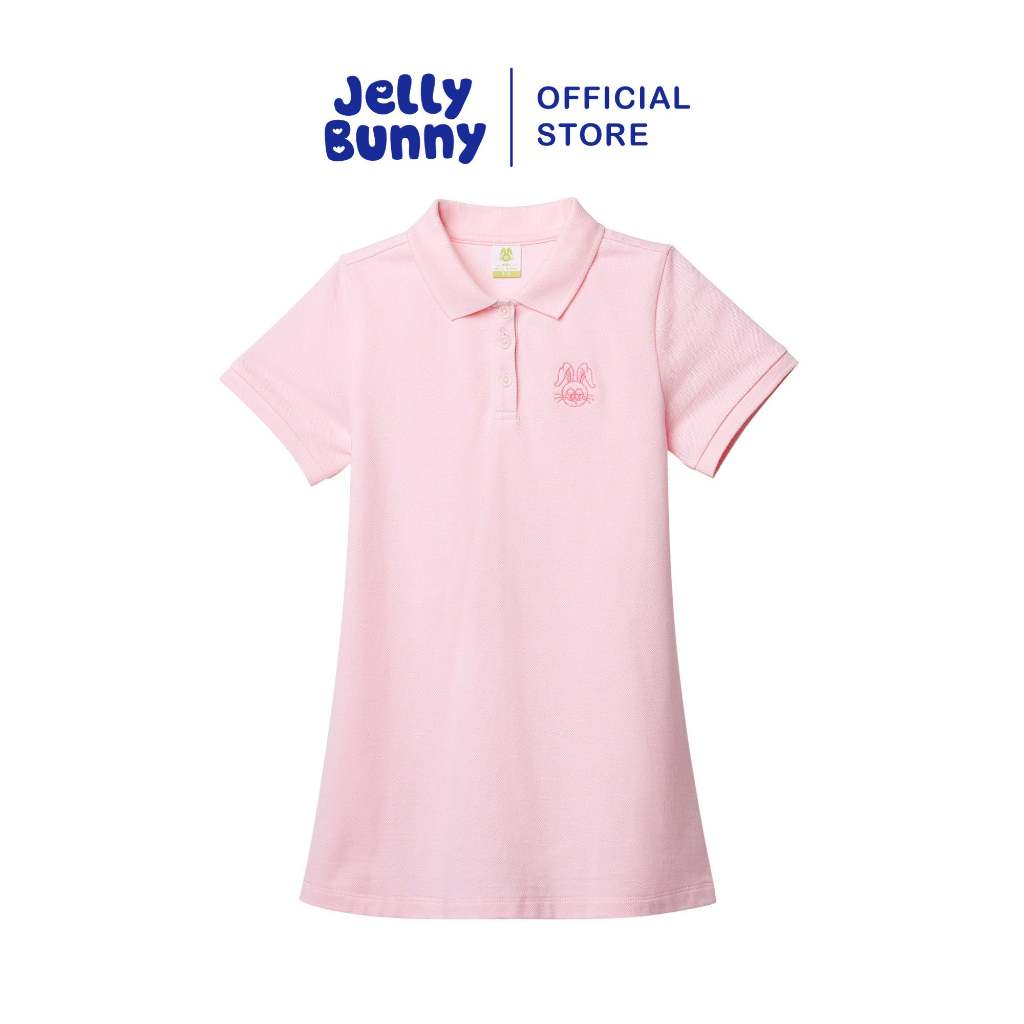 JELLY BUNNY เดรสสั้นโปโลปักลาย JERME สำหรับเด็กผู้หญิง รุ่น B26SGKB008 PINK