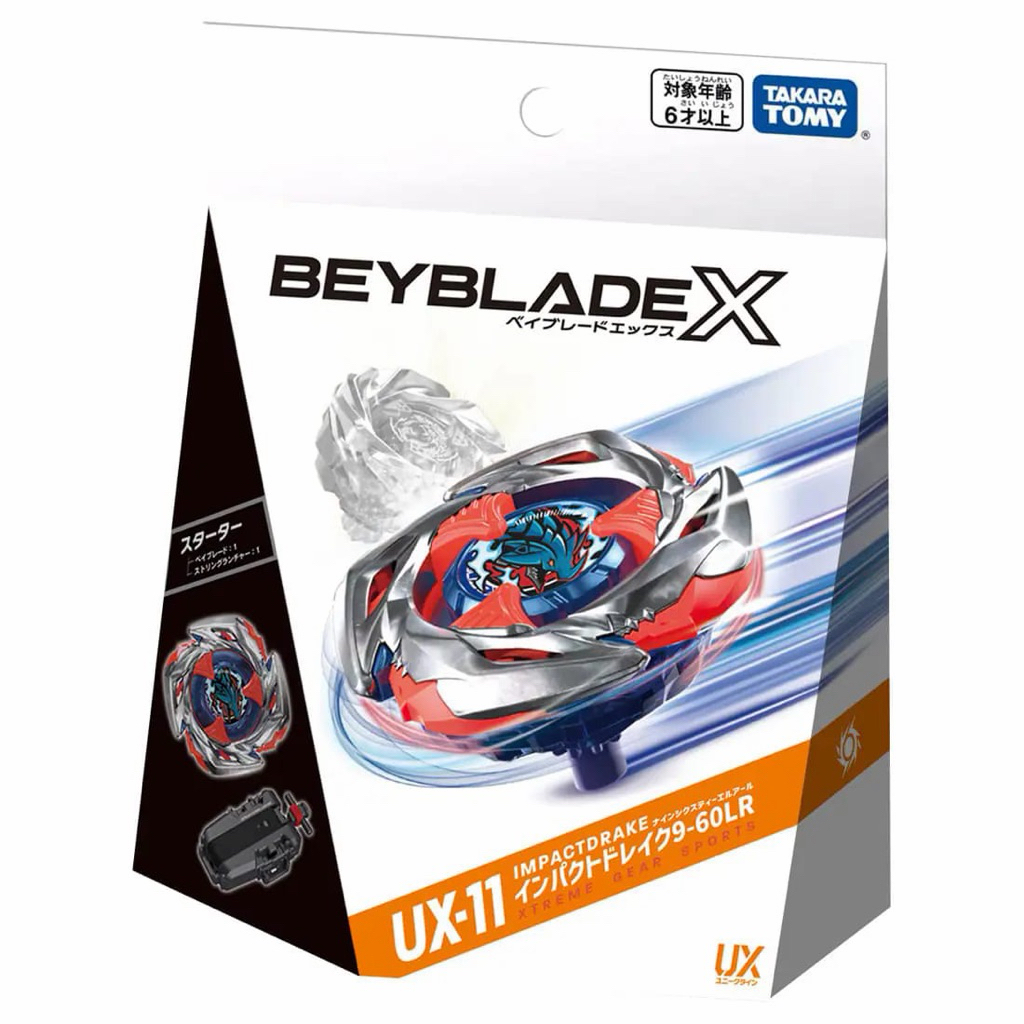 [พร้อมส่ง ของแท้] UX-11 Impact Drake 9-60 LR Beyblade X Takara Tomy เบย์เบลดเอ๊กซ์ อิมแพคเดรก