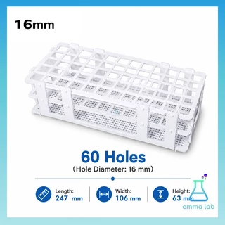 แร็คหลอดทดลองพลาสติก Lab Tube Rack ชั้นวางหลอดทดลอง แบบถอดประกอบได้ สำหรับหลอด 13mm / 16mm / 20mm / 25mm อุปกรณ์ห้องแล็บ