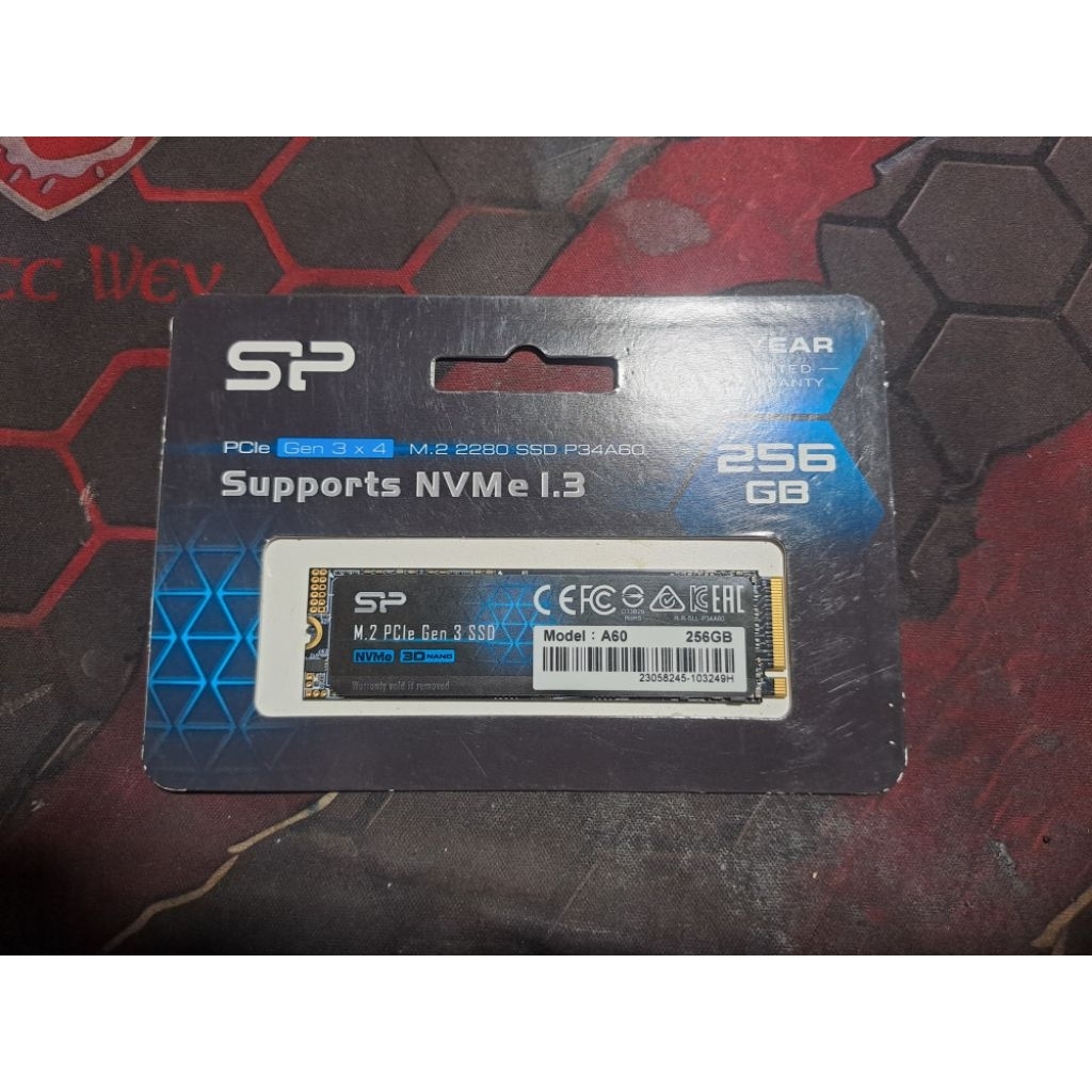 M.2 PCIe Gen3 SSD 256GB ใช่งานปกติ M.2 PCIe Gen 3 SSD256GBSP supports NVMe 1.3