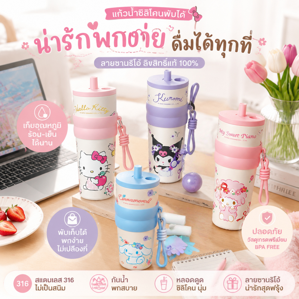 【มีสินค้าพร้อมส่ง】 ขวดน้ำสแตนเลส 316 710ml มีหูจับ มีหลอด เก็บอุณหภูมิ ทันสมัย สำหรับท่องเที่ยว