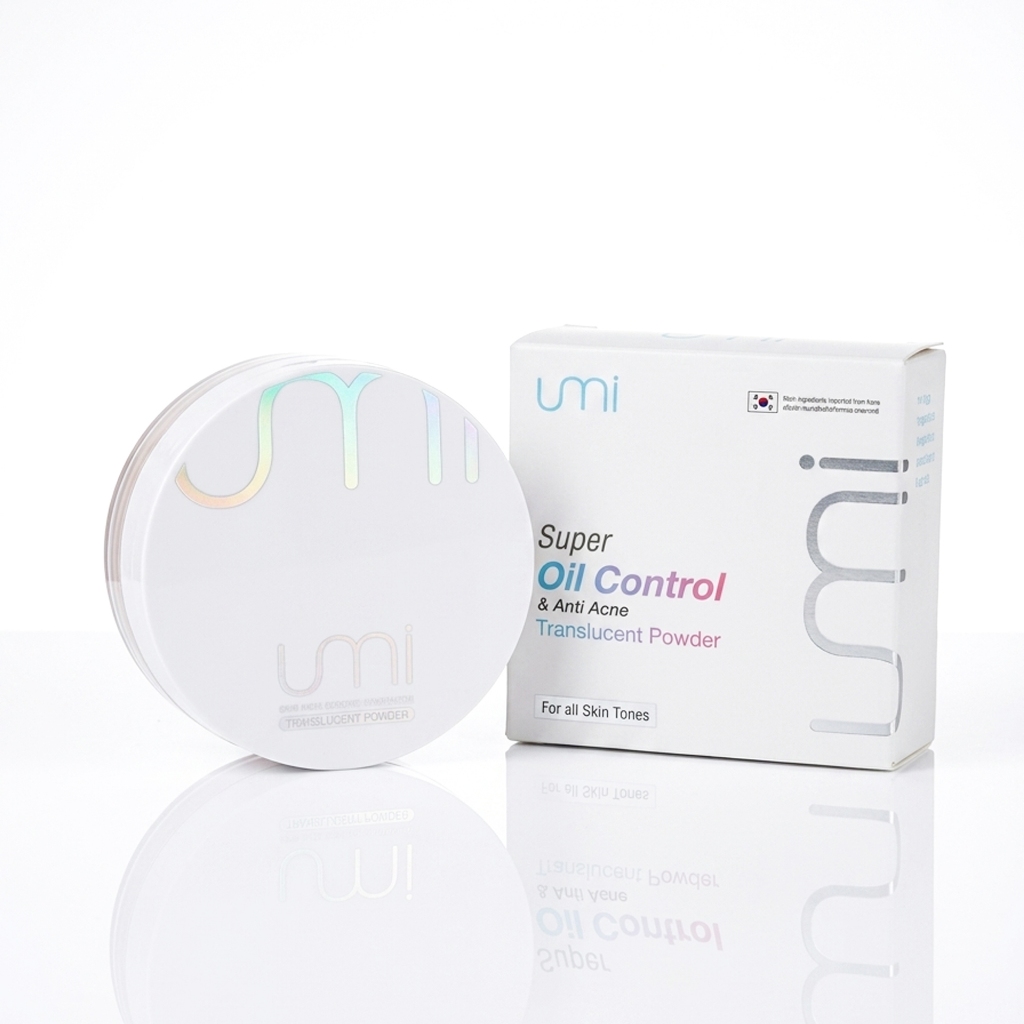New Package แป้งฝุ่นโปร่งใส คุมมัน ลดสิว เหมาะสำหรับผิวแพ้ง่าย สูตรแพทย์แนะนำ Umi Translucent Powder