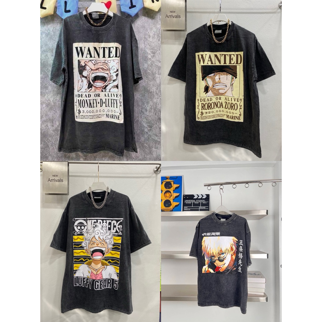 hmwe shop🍊เสื้อยึด ผ้าฟอก# วิน เทจ #เสื้อยืด Oversize พิมลาย หลากหลาย สกรีนสวยทุกรุ่น งานUnisex ใส่ได้ทั้งหญิง-ชาย