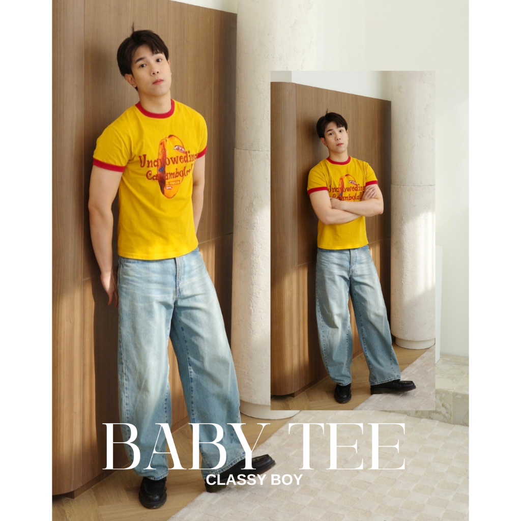 เสื้อยืด Baby Tee เบบี้ทีฟรีไซส์ Premium Baby Tee Shirt