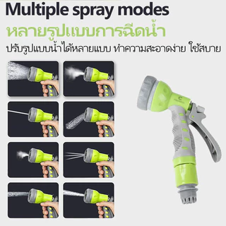 Coppexton [10-25mม.]ชุดอุปกรณ์สายยางรดน้ำต้นไม้ 1/2 นิ้ว ชุดสายยางล้างรถยนต์ หัวฉีดอเนกประสงค์ ชุดม้วนสายยาง