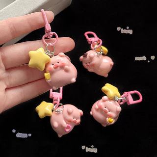 พวงกุญแจหมู 3D น่ารัก ดีไซน์สดใส 1 ชิ้น จัดส่งจากไทย