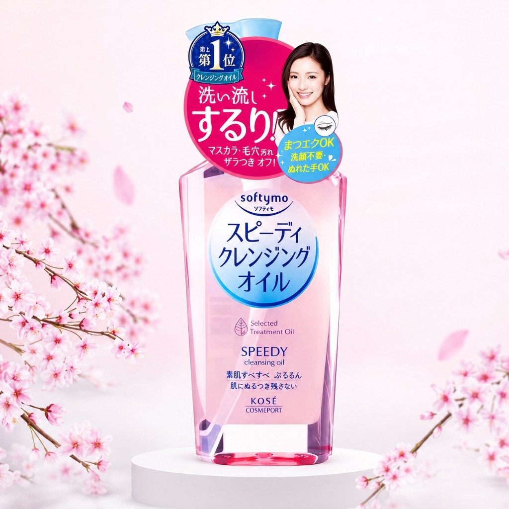 KOSE Softymo Speedy Cleansing Oil 230 ML ซอฟตี้โม สปีดดี้ คลีนซิ่ง ออยล์ เช็ดเครื่องสำอางออกหมดจด