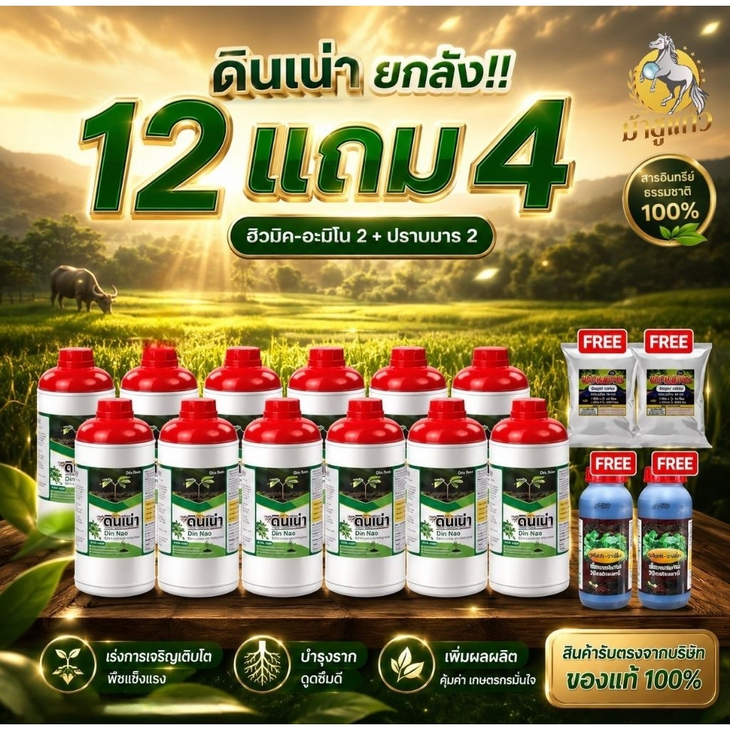 [Pro Super โปรยกลังดินเน่า12ขวดแถมฮิวมิค2ปราบมาร2] “ดินเน่า” กู้ดิน บำรุงดิน โปรยกลัง สุดคุ้ม!! (แถมฟรีฮิวมิค2 ปราบมาร2)