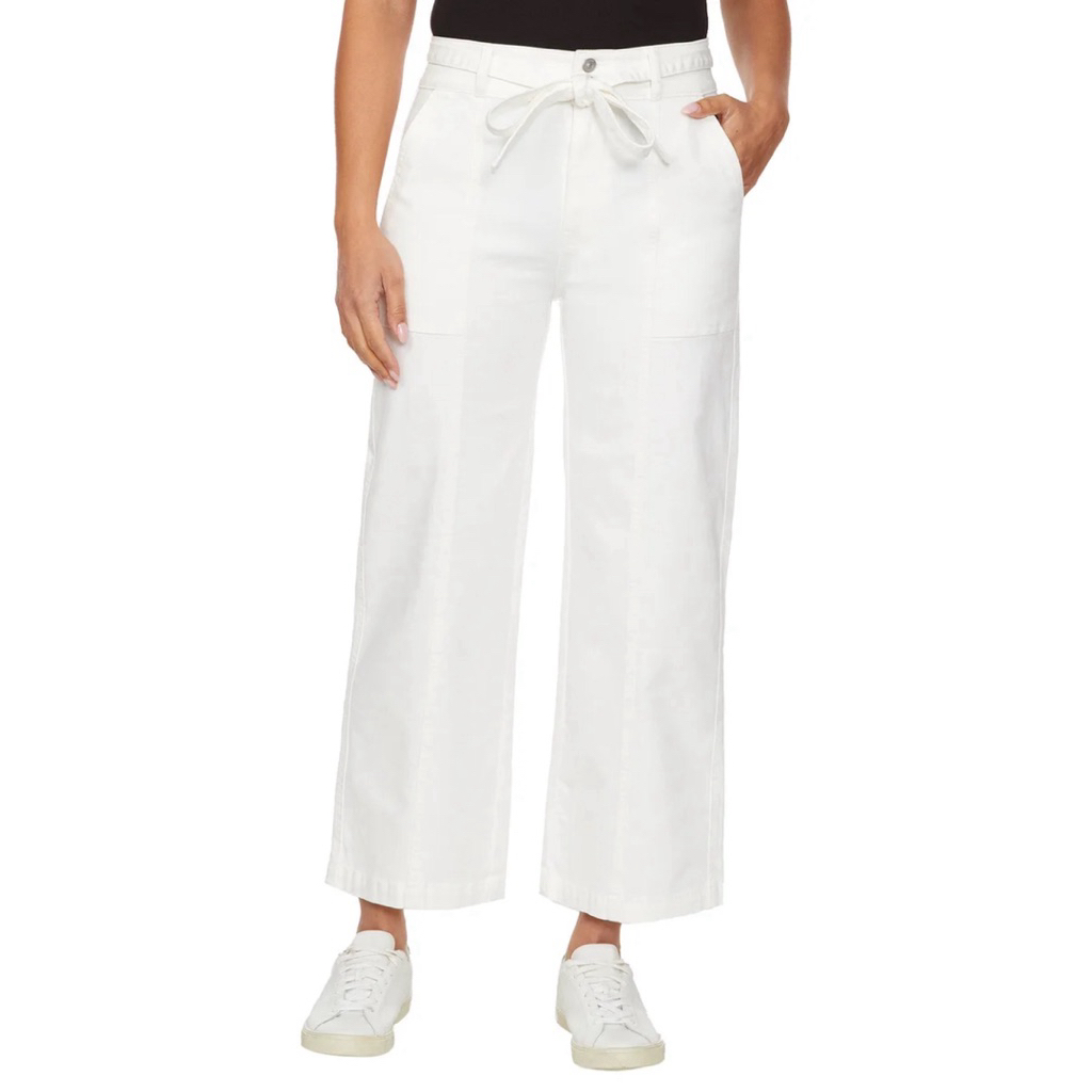 HUDSON กางเกงยีนส์สีขาว ทรงขากว้าง  WOMEN WIDE LEG BELTED JEANS (B1901)