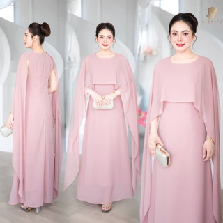 6397::ชุดเดรสราตรีผ้าชีฟองทั้งตัว ผู้หญิง Lady เสื้อผ้า Women Clothing ชุด dinner