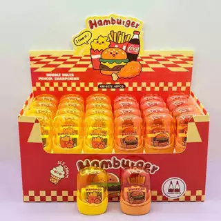 🔥 แพ็ค 48 ชิ้น 9372-9379 🔥กบเหลาดินสอ 2 รู ที่เหลาดินสอคละสี แบบมือหมุน เหลาง่าย