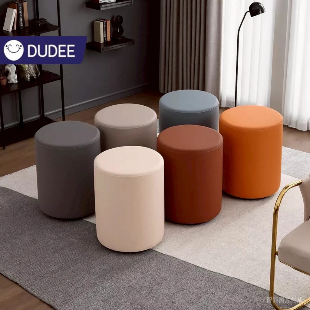 DUDEE เก้าอี้สตูลกลม SL66 ความเรียบง่ายแบบนอร์ดิก เก้าอี้หรูหรา สตูล เฟอร์นิเจอร์ห้องนั่งเล่น