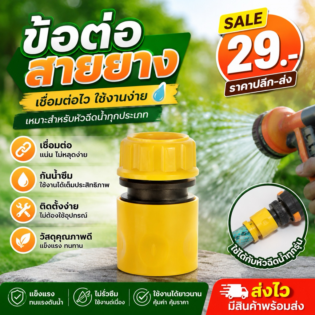 ข้อต่อสายยางขนาด 4 หุน