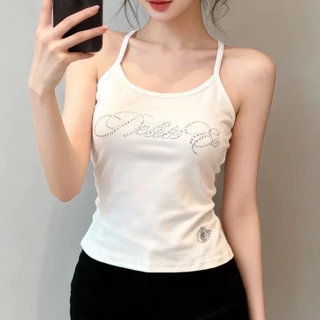 สายเดี่ยวกริตเตอร์ เสื้อสายเดี่ยวดีเทลหนังสือเพชร ราคาโรงงาน พร้อมส่ง
