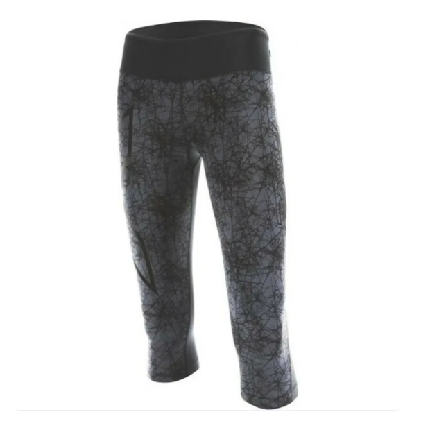 2XU Pattern Mid-Rise Compression Ladies 3/4 Running Tights WA3844b - กางเกงรัดกล้ามเนื้อ BLK/VEN