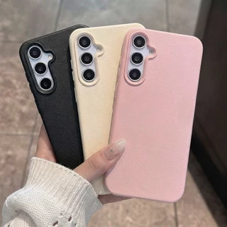 สีทึบหนัง เคส For Samsung A56 A55 A07 A17 A37 A57 A06 A16 A05S A15 S24 S23 S25 S26 Ultra FE A26 A27 A35 A36 กกันกระแทก