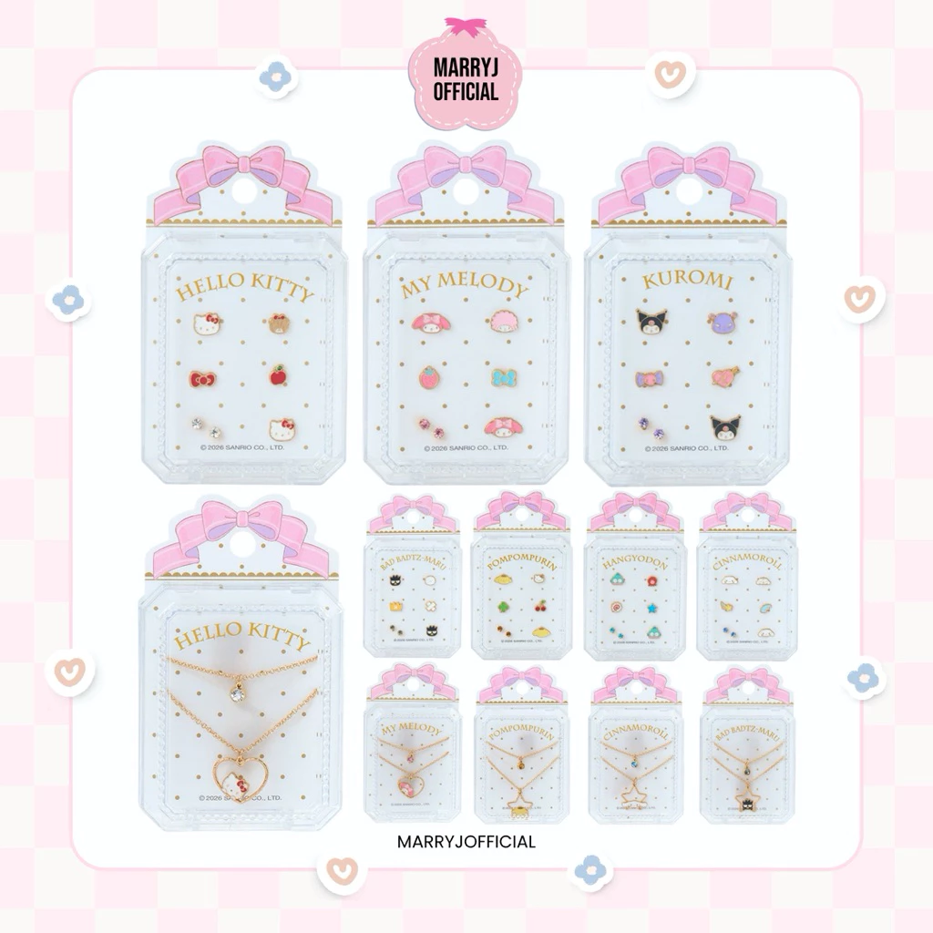 (พร้อมส่ง/ส่งไว💗) Sanrio Earrings & Necklace เซ็ทต่างหู / สร้อยคอ