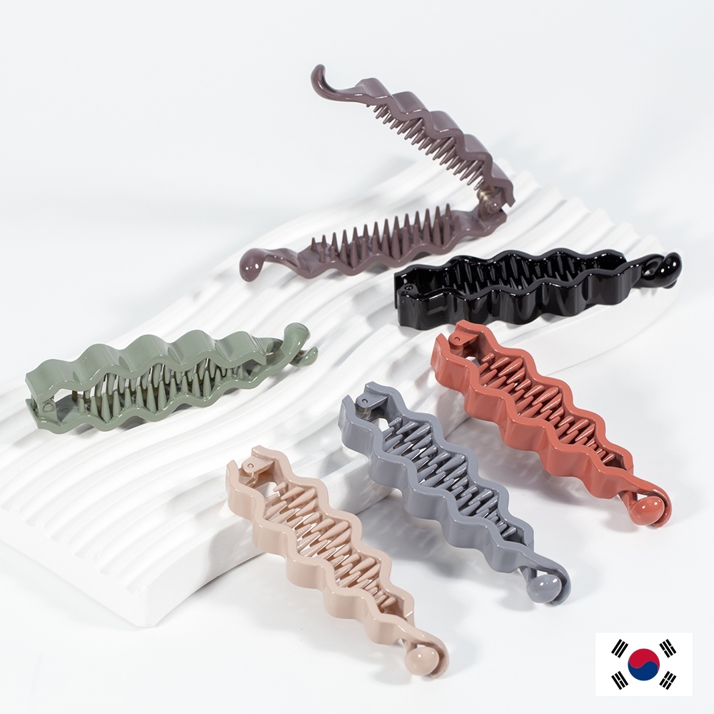 [ขายดี-หนีบแน่น] KOREA กิ๊บหนีบผมเกาหลี สำหรับผมหนาปานกลาง-หนีบแน่นมาก ฟันถี่ แข็งแรง-ทน มี 6 สี H001