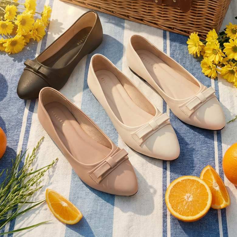 HaloBangkok รองเท้า Flat Shoes หนังพียู รุ่น LA39005