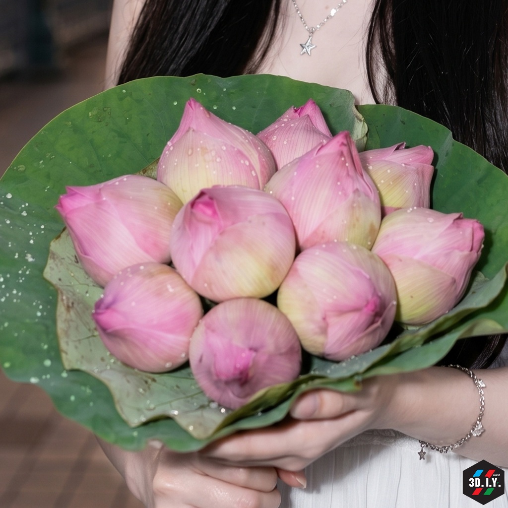 ช่อดอกบัวสด 🌺⚡ส่งด่วน 2-4 ชม.สีชมพู สีขาว  มี 10 และ 19ดอก