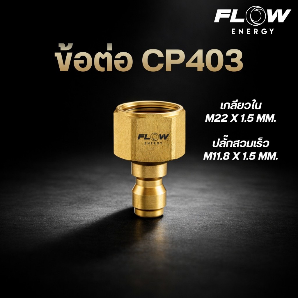 ข้อต่อสวมเร็วเกลียวในสำหรับเข้าปั๊มขนาด FLOW M22x1.5 CP403 : โอเคอะไหล่แอร์