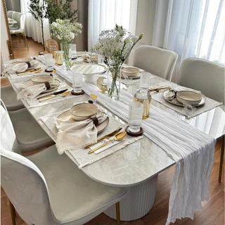 ผ้าปูโต๊ะ Table runner ตกแต่งโต๊ะแต่งงาน ชีสผ้า ผ้าคลุมโต๊ะ งานแต่งงานชายหาดชนบทโบโฮ ปาร์ตี้วันหยุด 180/300cm
