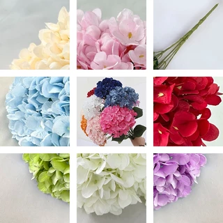 พร้อมส่ง ช่อดอกไฮเดรนเยียผ้าไหม 5หัว ขนาดใหญ่ ตกแต่งบ้านงานแต่ง