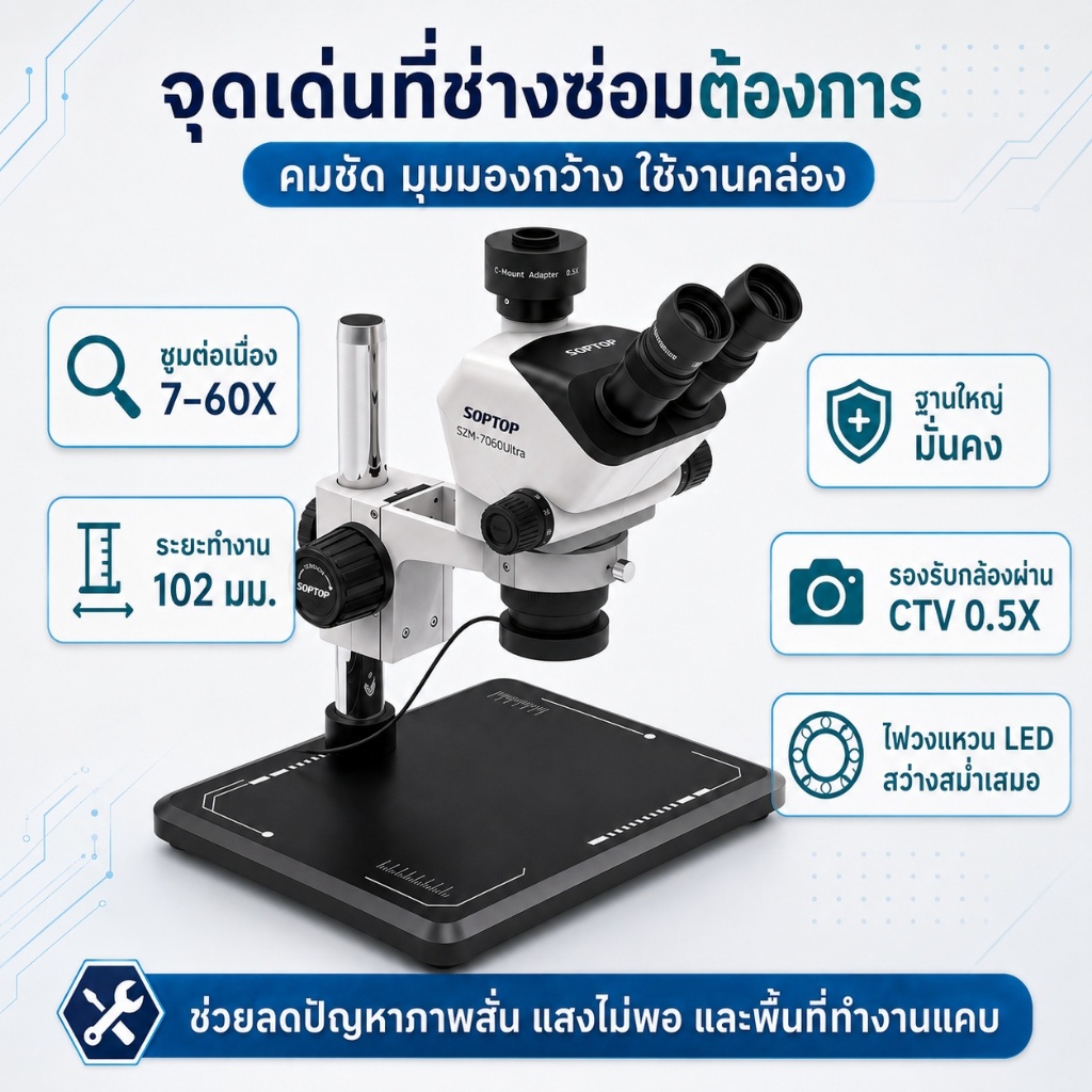 กล้องจุลทรรศน์ SOPTOP SZM-7060Ultra