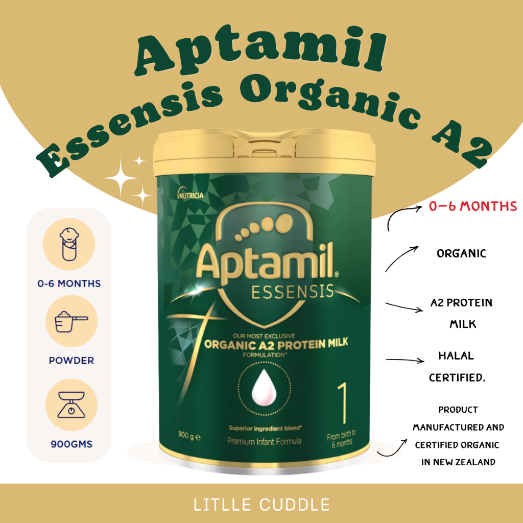 พร้อมส่ง Aptamil Essensis นมผงออร์แกนิคนิวซีแลนด์นมโปรตีน A2 สูตร Premuim สำหรับเด็ก 0-6 เดือน