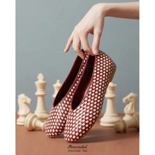 𝐌𝐈𝐍𝐈𝐌𝐀𝐋𝐈𝐒𝐓 รองเท้าคัทชูหนังแกะ รุ่น Checkmate หน้าเท้ากว้างใส่สบาย