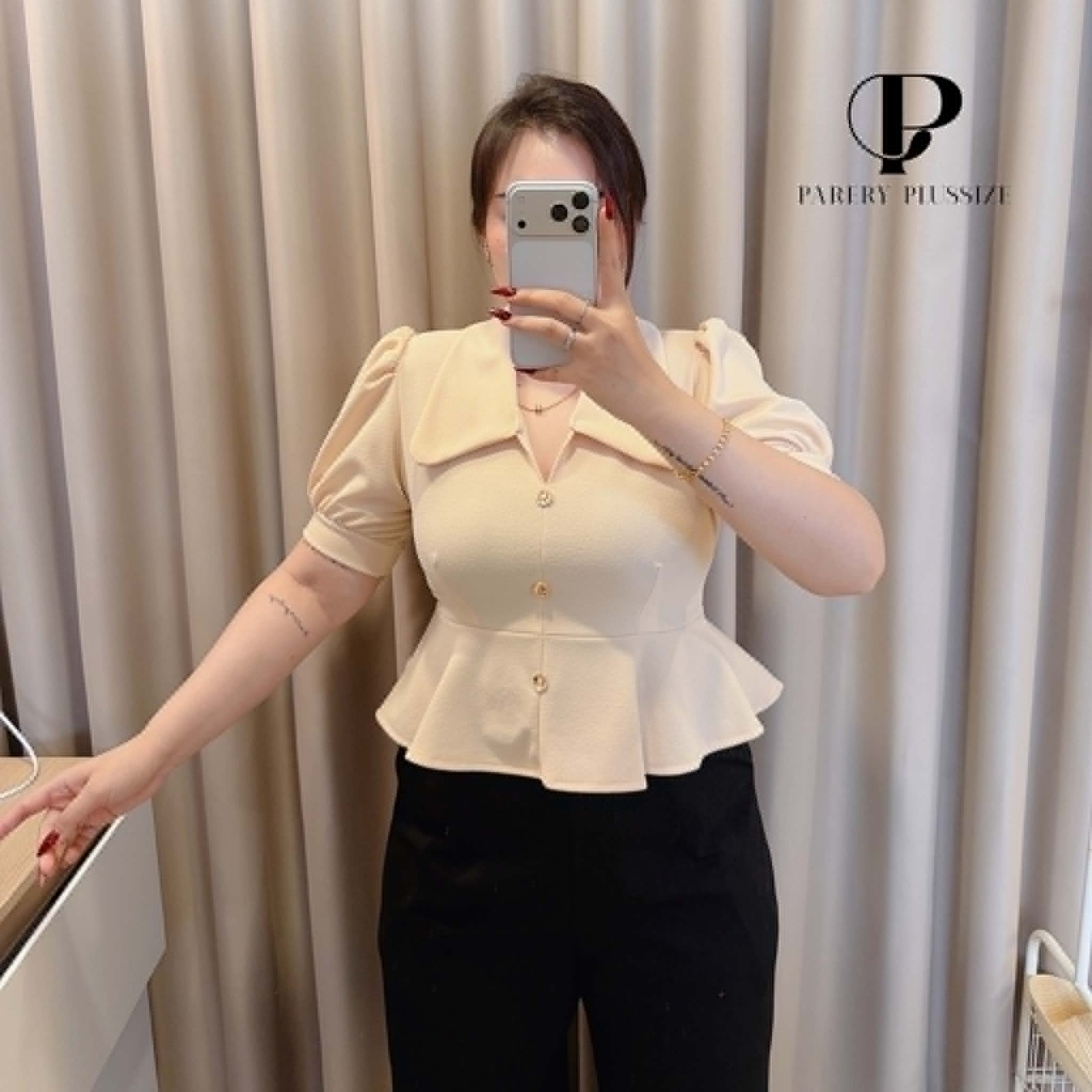 เสื้อคอปกชายระบายสาวอวบผ้าวูลเวฟอก 38-52 นิ้ว เลือกไซร้ในตะกร้า รุ่น-ฮ