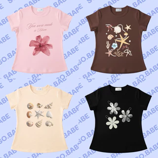 เสื้อทรงslim พอดีตัว เสื้อbaby tee ลายสุดน่ารัก ลายยอดฮิต