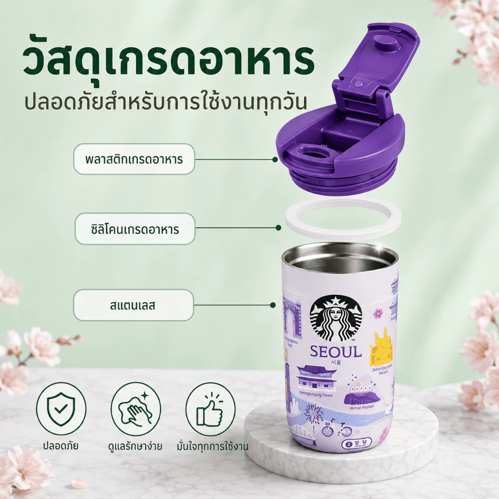 Starbucks แก้วเก็บความเย็น 355ml Seoul Busan Jeju Gyeongju thumbnail 4
