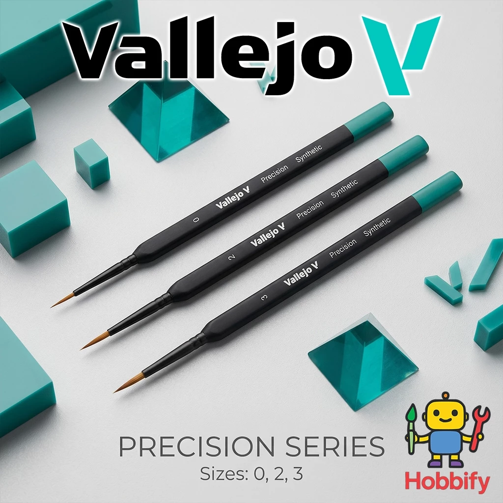 Vallejo Precision Brushes พู่กันพรีเมียมปลายกลม ด้ามสามเหลี่ยมจับถนัดมือ สำหรับทาเก็บรายละเอียดโมเดลและกันพลา