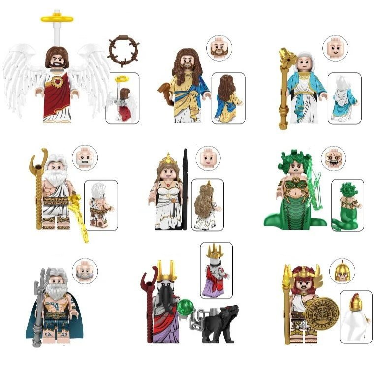 บล็อกตัวต่อ เทพเจ้า Gods Zeus Poseidon Hades Athena Medusa