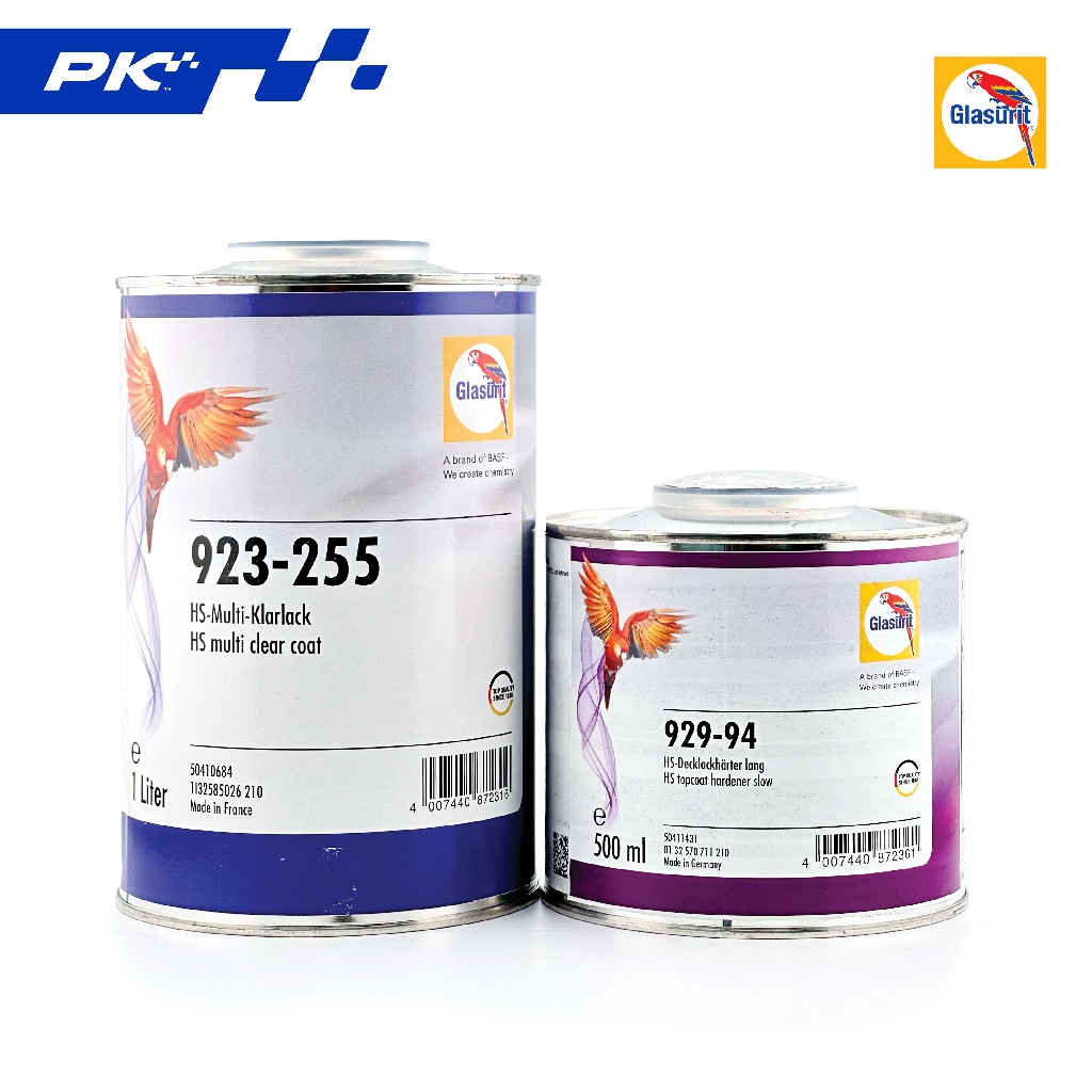 Glasurit ชุดเคลียร์เคลือบเงา 2K HS Multi Clear Coat (ชุดเคลียร์ 923-255 + ตัวเร่ง 929-94)