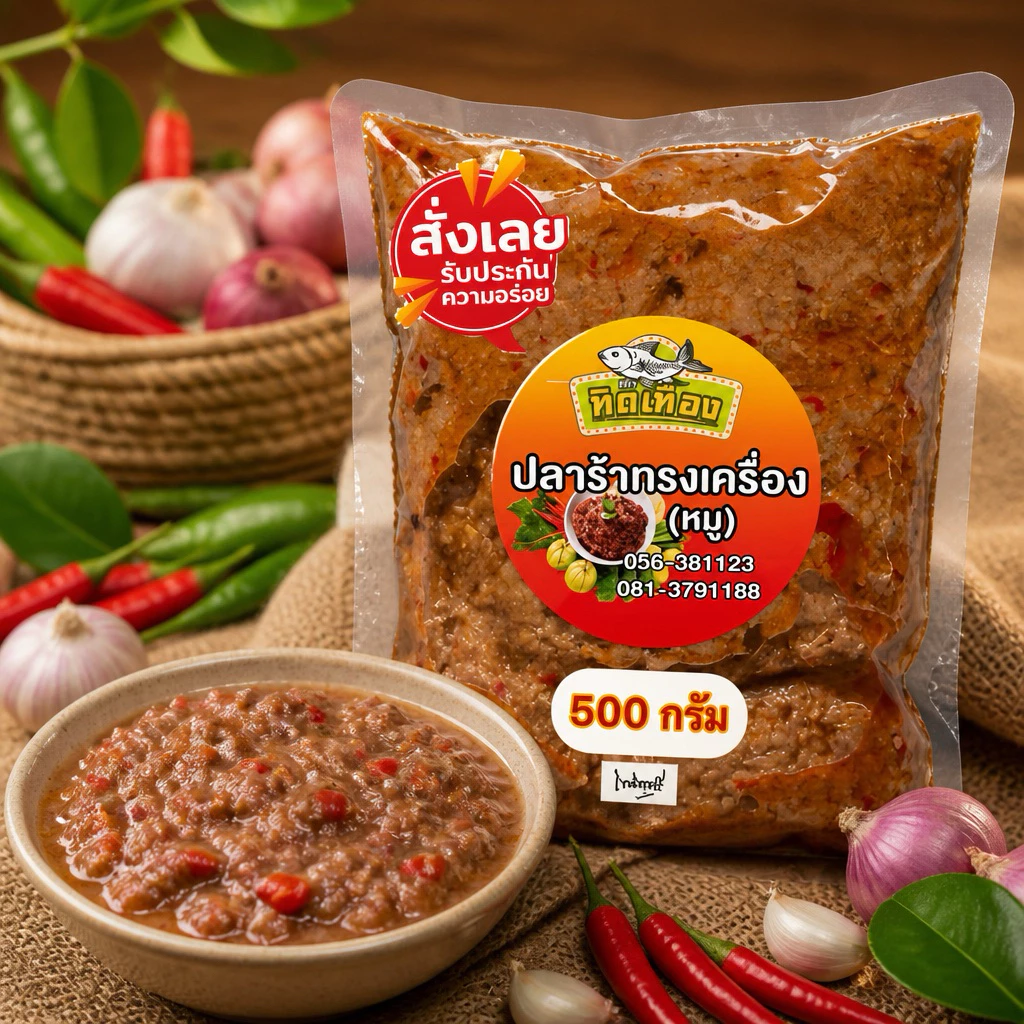 ครัวทิดเทือง ปลาร้าทรงเครื่อง 500 กรัม (หมู-ผัดสุก)