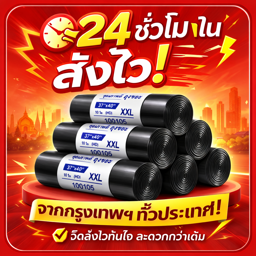 ถุงขยะ18×20 100ใบหนา ถุงทำความสะอาด 30×40 24×28 36×45 ถุงขยะดำ แบบม้วน