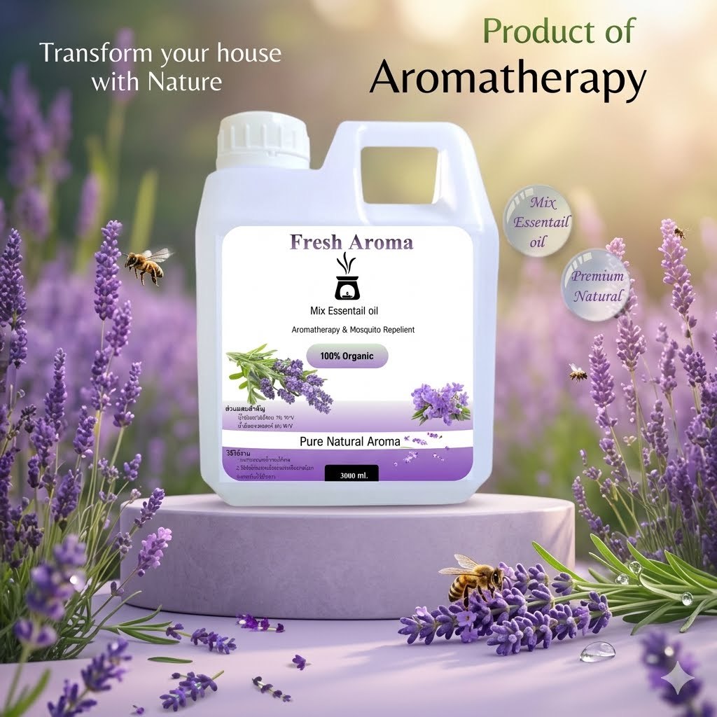 Fresh Aroma  อโรม่าจากน้ำมันหอมระเหย ตะไคร้ผสมยูคาลิปตัส Aromatherapy & Mosquito Repellent(แบบเติม)