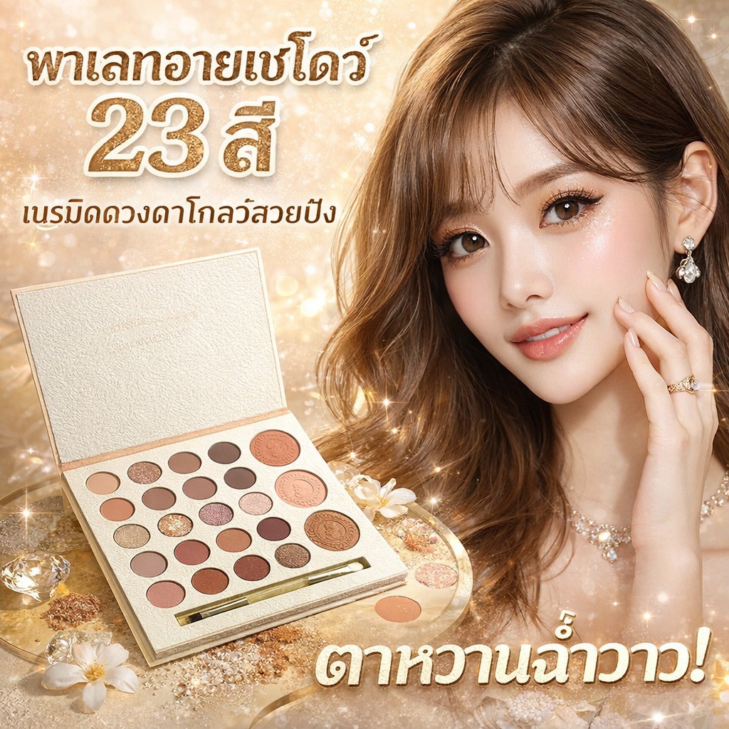 🔥【สินค้าพร้อมส่ง】อายแชโดว์ 23สี ไฮไลท์ บลัชออน3สี แถมแปรงฟรี เนื้อแมตต์ ติดทนนาน สวยทันสมัย