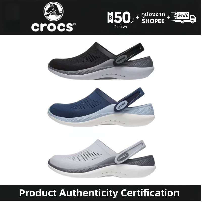 Crocs LiteRide 360 Sandals lime/black gray/slate blue รองเท้าแตะ Size M4-M11