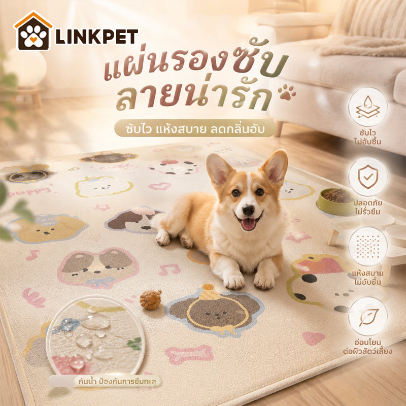 พรมสัตว์เลี้ยง เบาะนอนแมว แผ่นรองกรง กันลื่น 60/80/90CM อัพเกรดหนาขึ้น กันน้ำและป้องกันปัสสาวะ