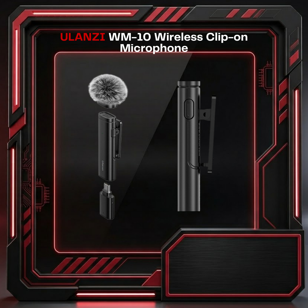Ulanzi WM10 Wireless Clip-on Microphone ไมค์ไร้สาย พากย์เสียง ไลฟ์สด วีดิโอ รองรับ IP/Android Type C