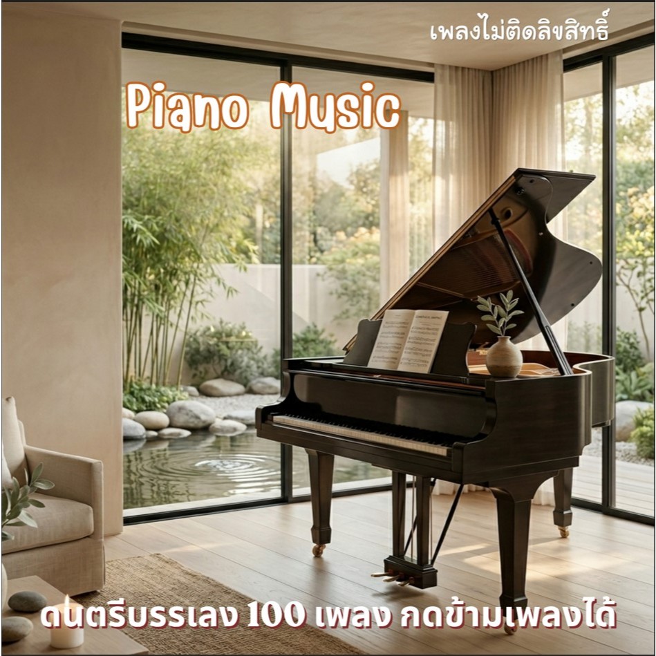 MP3 ดนตรีสปา 100 เพลงเสียงเปียโน (แผ่น CD , USB แฟลชไดร์ฟเพลง ไม่ติดลิขสิทธิ์)
