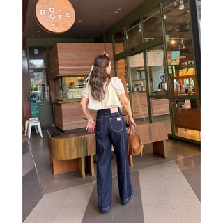 janunstudio • OJO jeans 3 สี (กางเกงยีนส์โอโจ้) - ดีเทลเส้นคู่ด้านข้าง เสกหุ่นเพรียว ผ้านุ่ม ยืดหยุ่น ทรงกระบอกกลาง