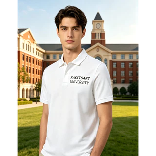 เสื้อโปโลผ้าฝ้าย 100% สำหรับ unisex ลายมหาวิทยาลัยเกษตรศาสตร์ KU ดีไซน์เก๋ แขนสั้น พร้อมส่ง